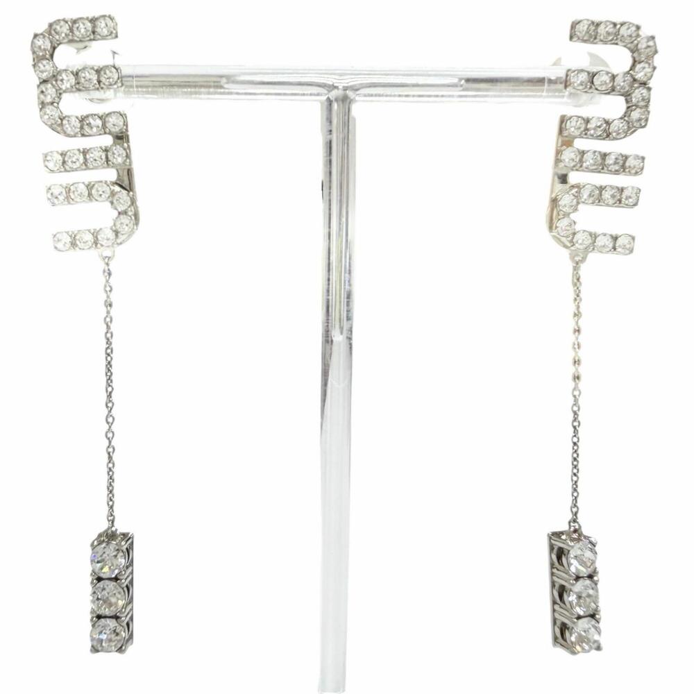 Miu Miu MIUMIU 5JO661 Crystal Charm Earrings with Rhinestones, Pair, Current ...